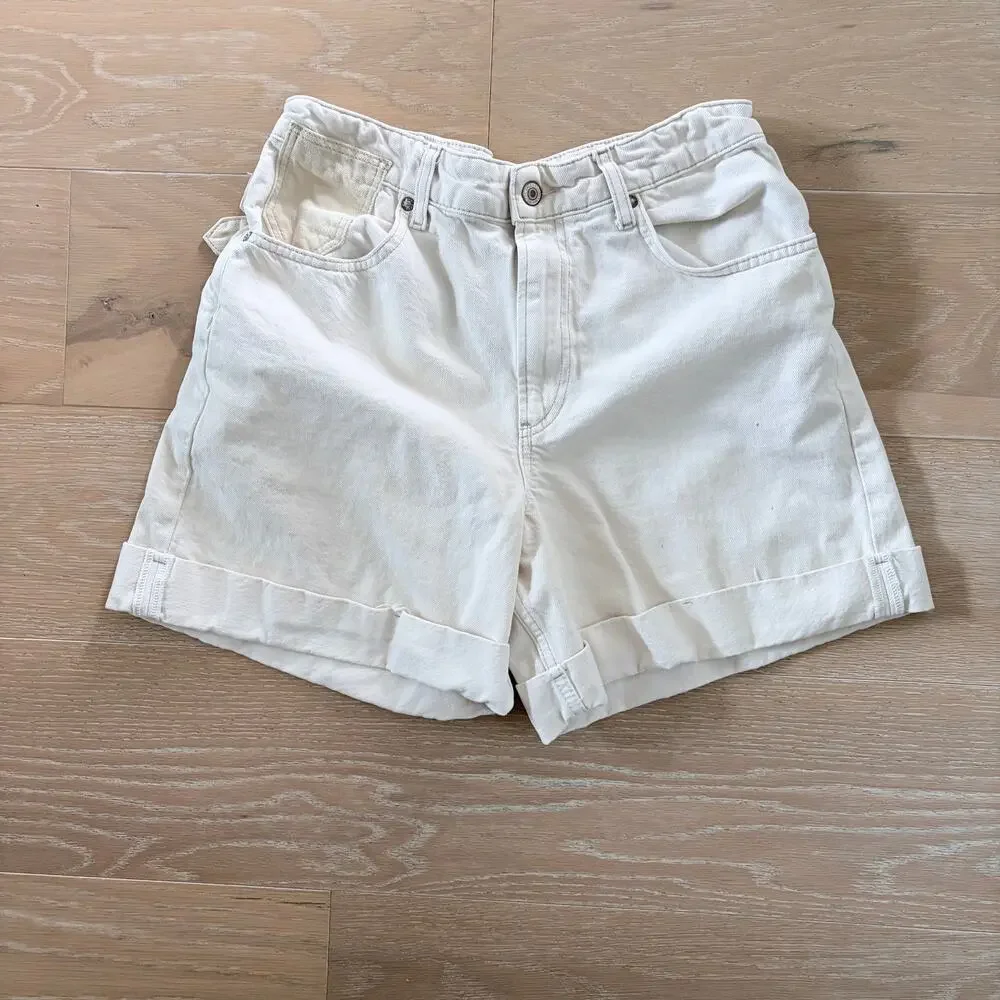 We the Free People Waterfalls Baggy Wide Leg Denim Shorts High Rise sz 29